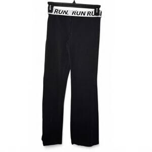 Run XS Wide Leg Stretch Pants Straight Athleisure 28" inseam black lounge